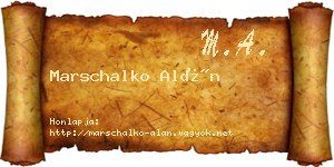Marschalko Alán névjegykártya